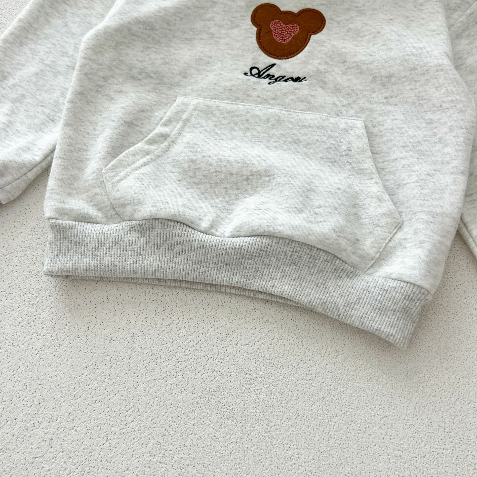 兩件式運動小熊套裝-口袋