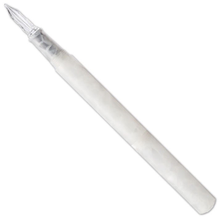 珍珠白 賽璐璐 玻璃沾水筆 附筆蓋/禮盒｜日本寺西化學