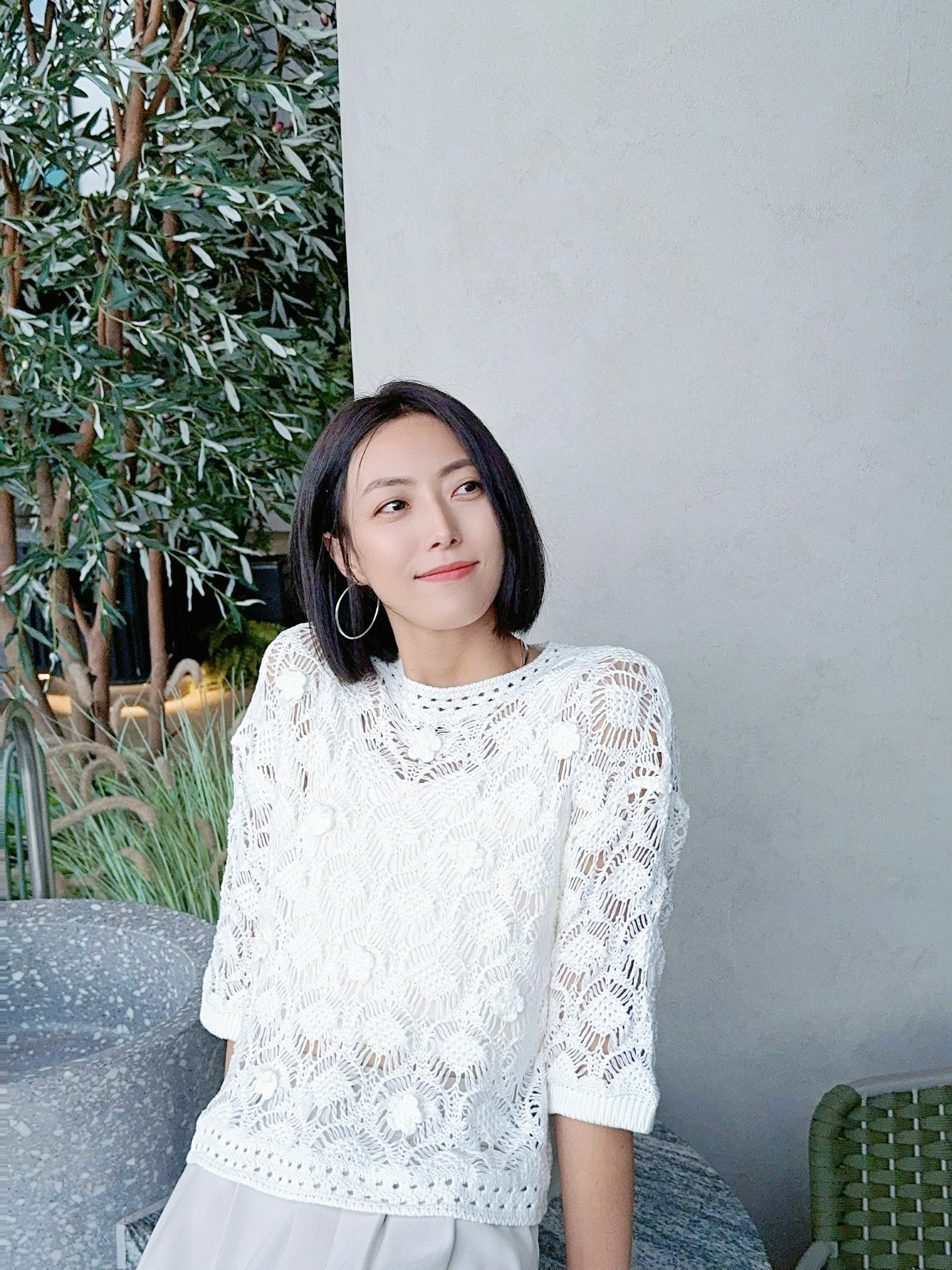 TOP#6330🤍貝殼勾織上衣