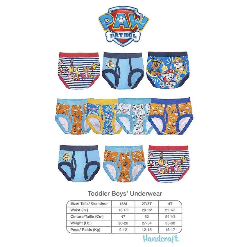 美國 Paw Patrol 男童幼童內褲 (10枚入)