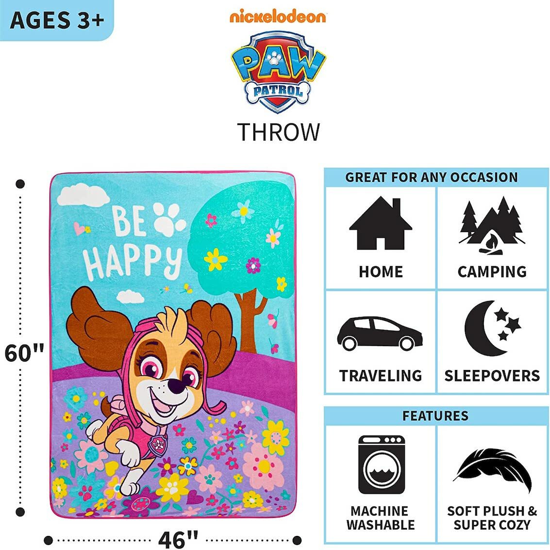 美國 Paw Patrol Girl 超柔軟毛絨毯