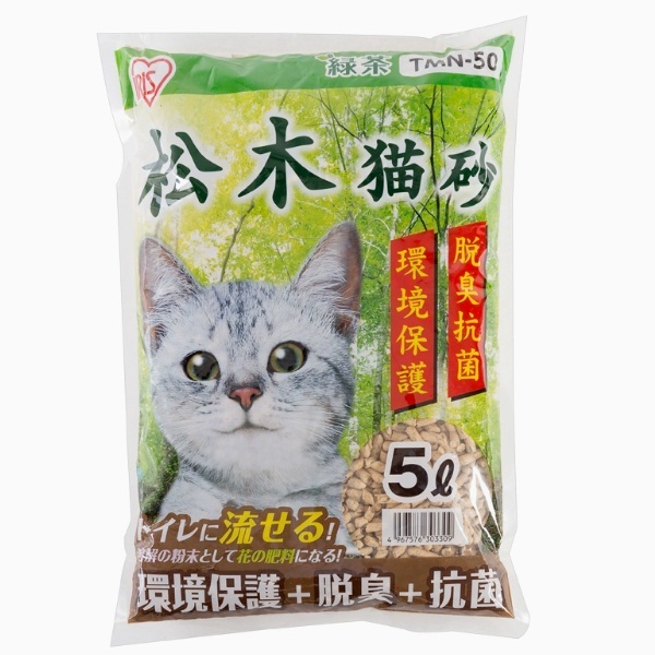 IRIS愛麗思松木貓砂抗菌貓砂TMN-50【綠茶松木-5L*1袋】
