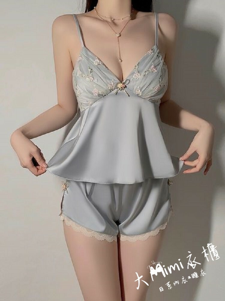 褲裝-絲滑緞面睡衣