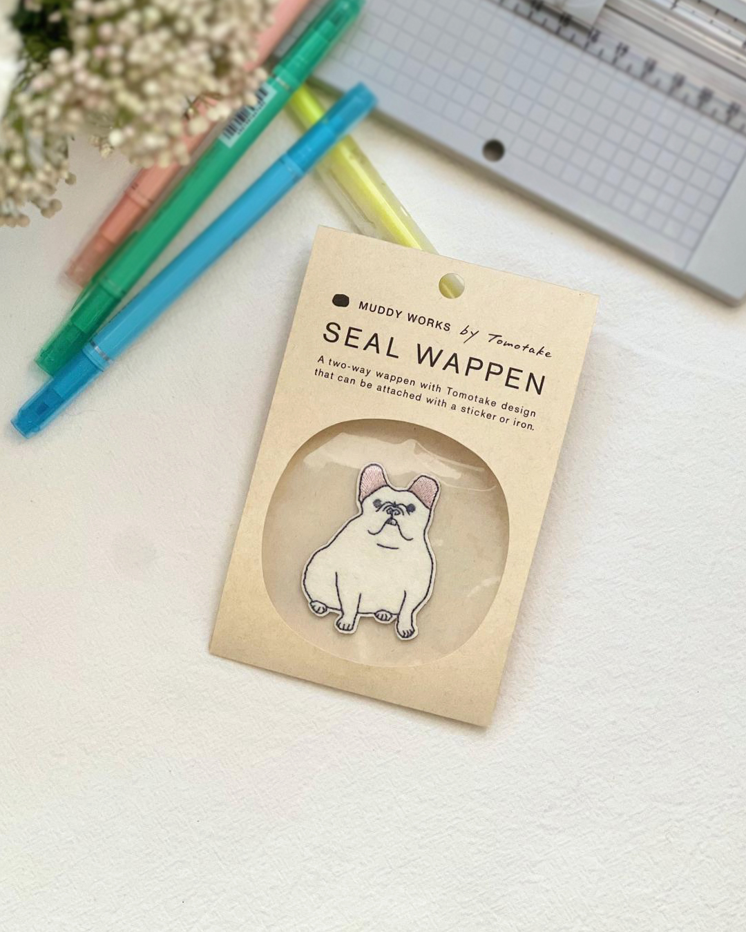 刺繡布貼片 鬥牛犬｜Tomotake