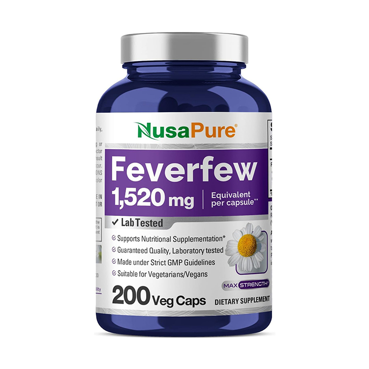 NusaPure Feverfew 1520mg, 200 Veg Capsules