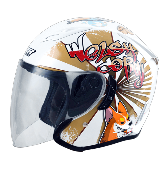 M2R J-5 #6 柯基 珍珠白 彩繪 3/4罩 內墨片