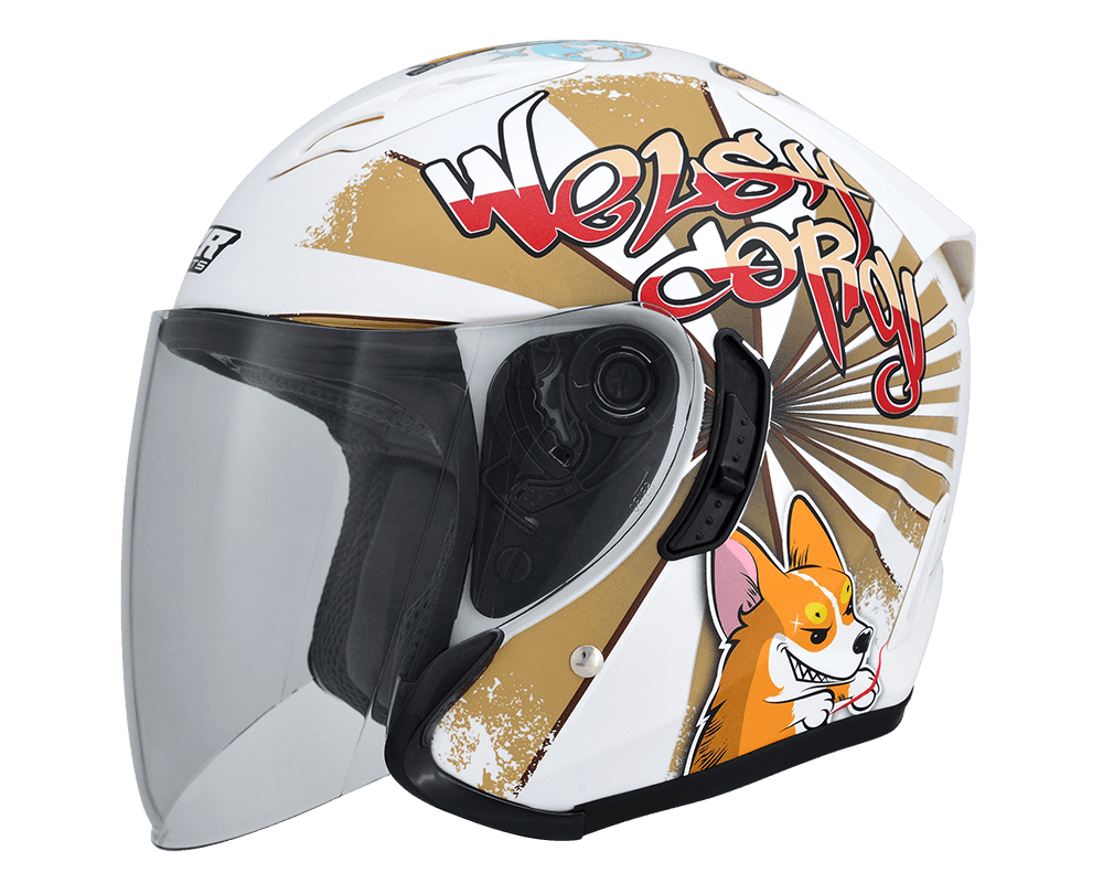 M2R J-5 #6 柯基雙色版 彩繪 3/4罩 內墨片