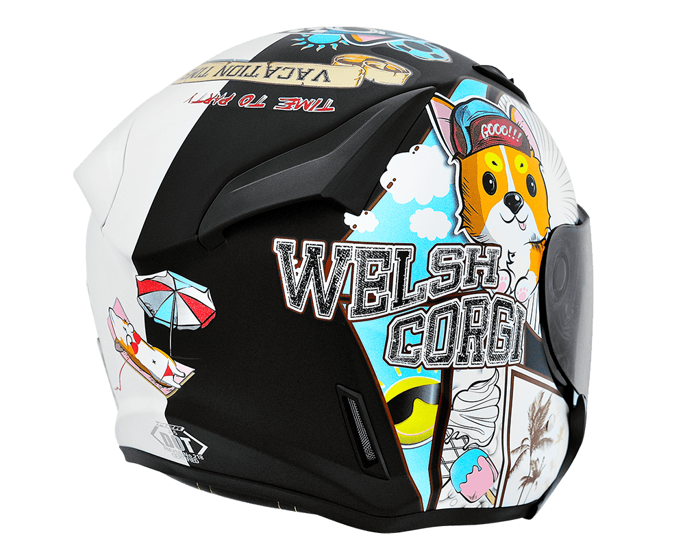 M2R J-5 #6 柯基雙色版 彩繪 3/4罩 內墨片