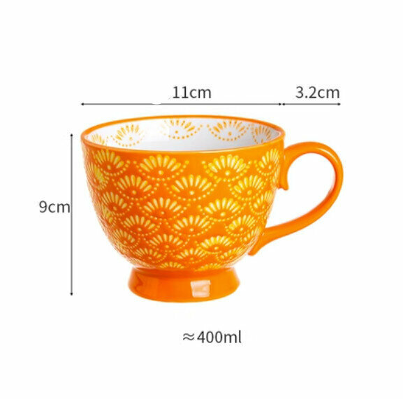 熱推下午茶咖啡杯可愛水杯【橙色七瓣貝殼】