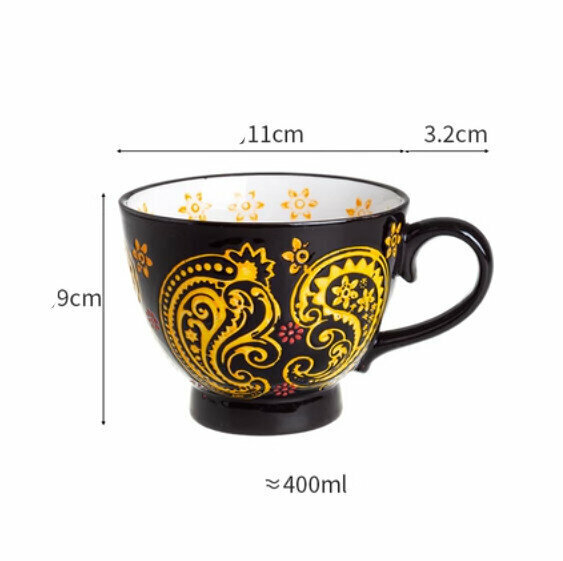 熱推下午茶咖啡杯可愛水杯【黑色鳳凰花】