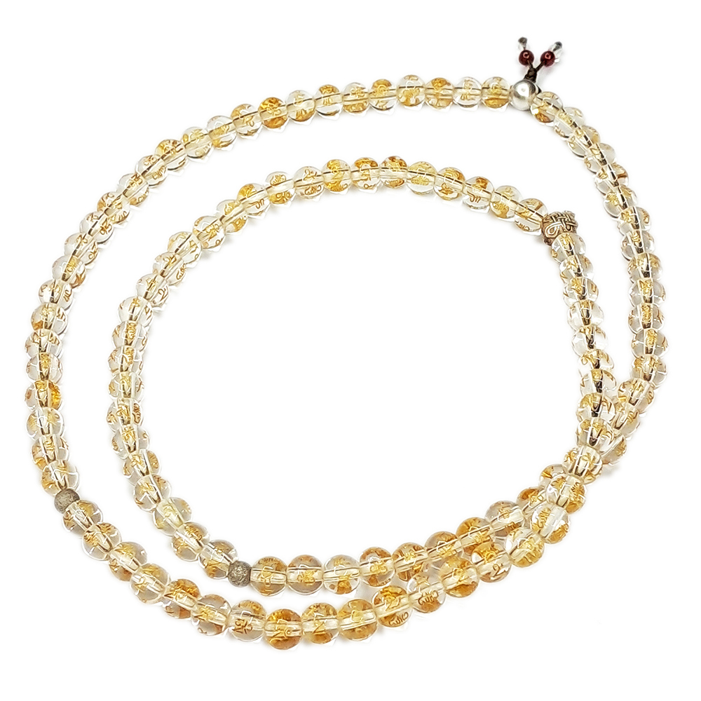 吉祥結925純銀+六字真言水晶108念珠6mm【十方】148783