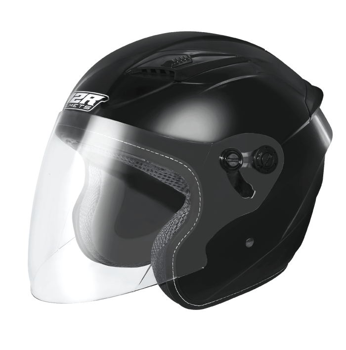 M2R J-7 亮光黑 素色 3/4罩 快速插扣