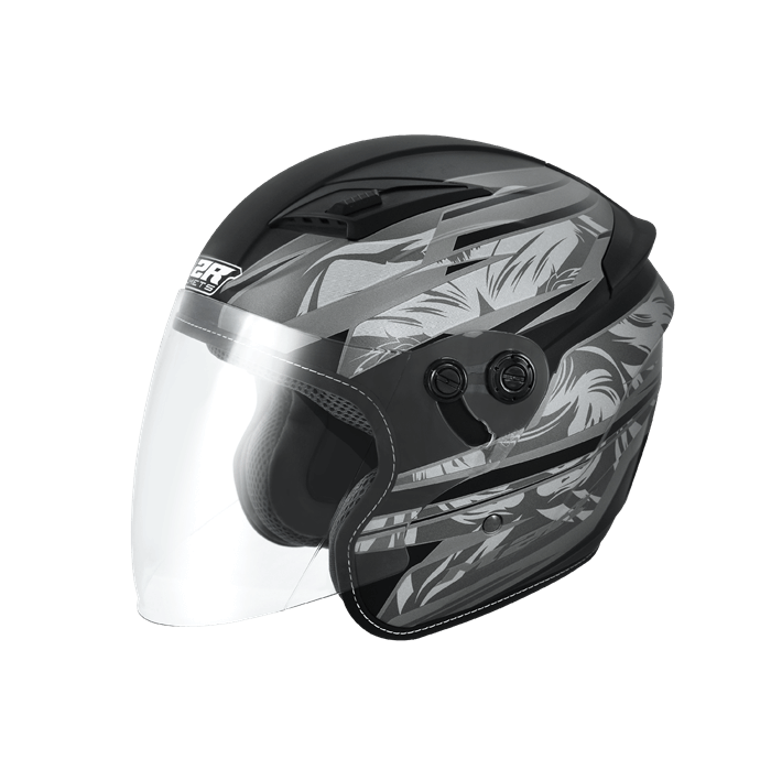 M2R J-7 #1 消光黑銀 彩繪 3/4罩 快速插扣