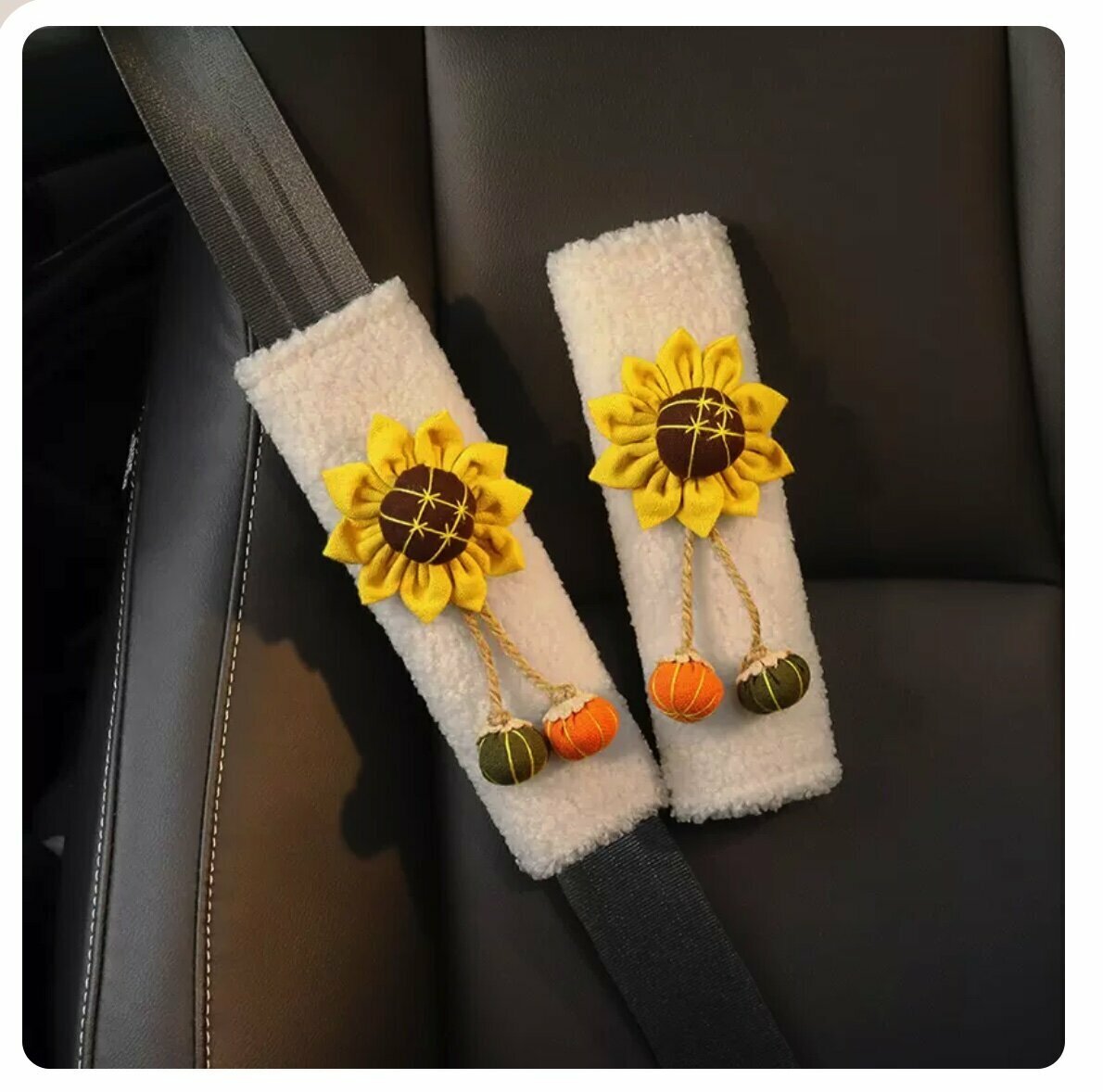 Hot Recommendation [1 Pair Pack] Car Seat Belt Shoulder Cover (Sunflower)