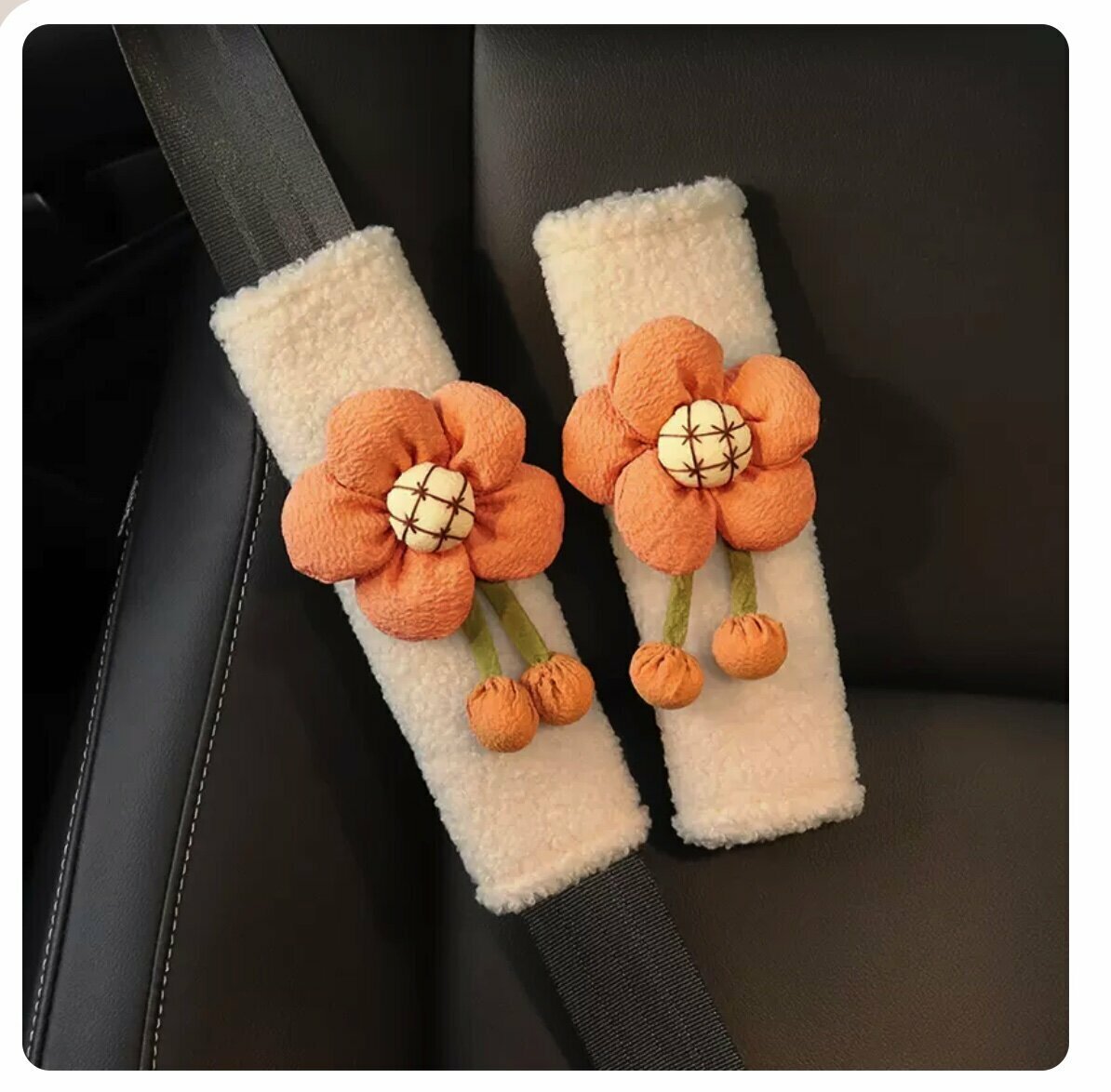 Hot Recommendation [1 Pair Pack] Car Seat Belt Shoulder Cover (Pink Flowers)