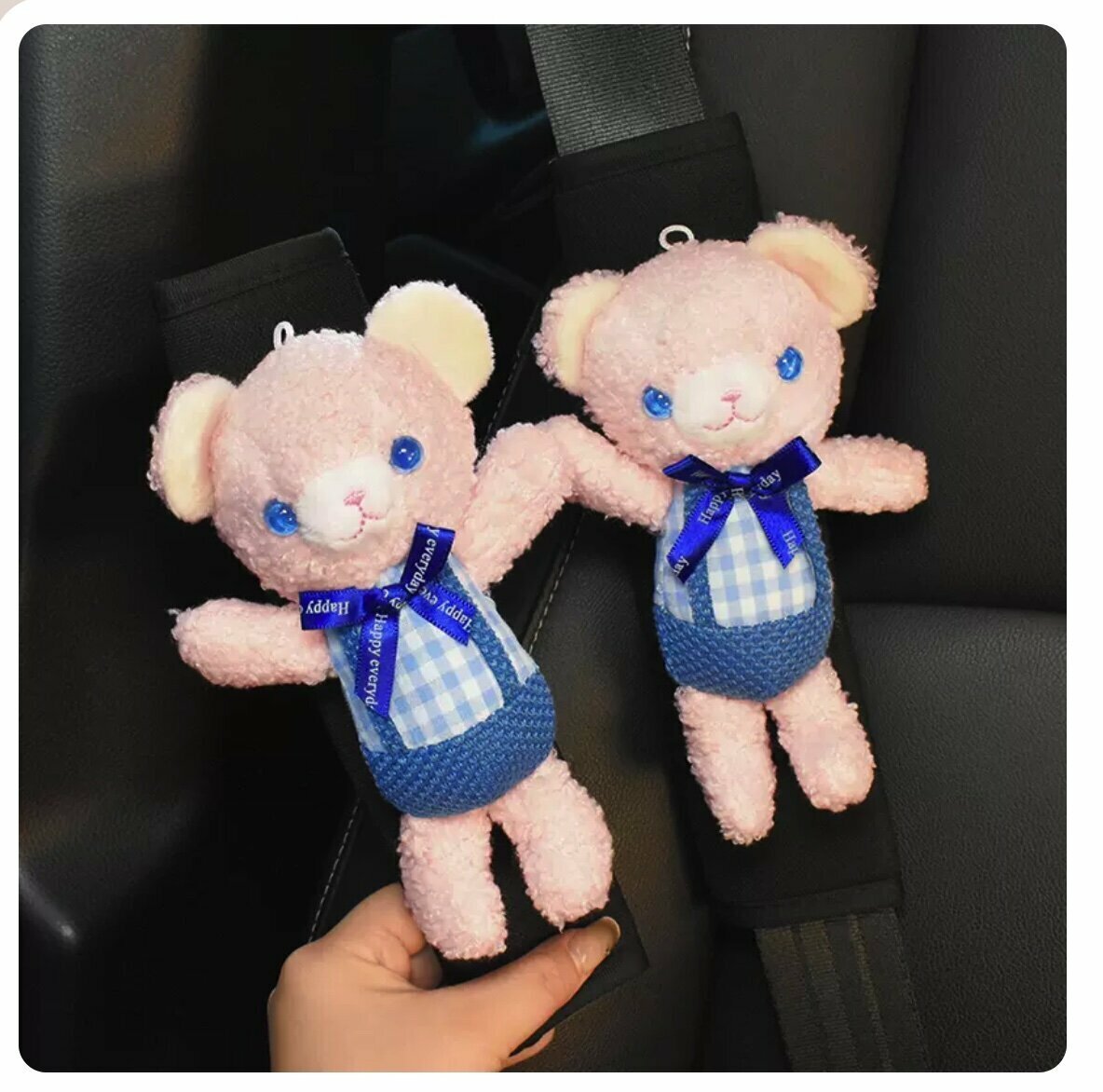 Hot Style [1 Pair Pack] Car Seat Belt Shoulder Cover (Blue Bear)