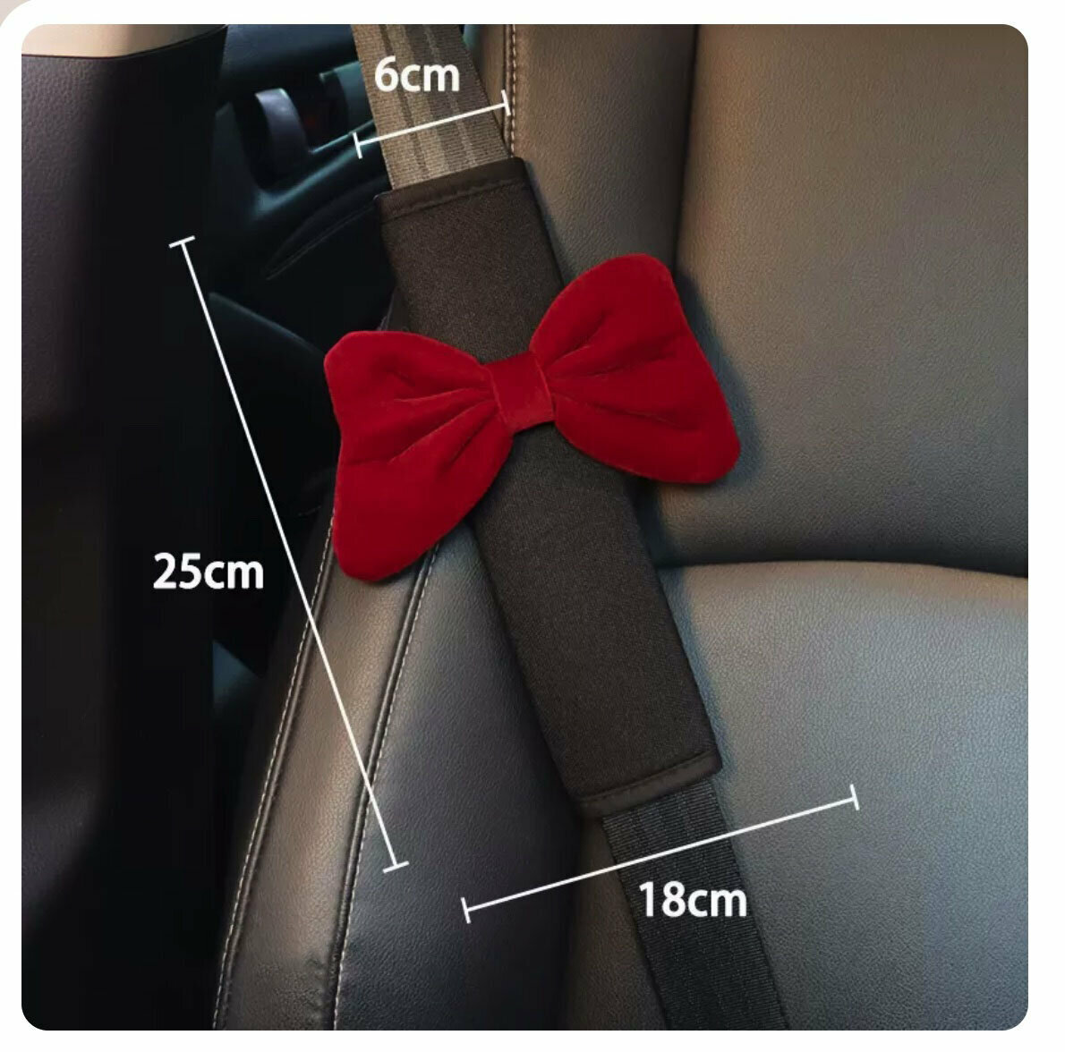 Hot Style [1 Pack] Car Seat Belt Shoulder Cover (Red Knot)