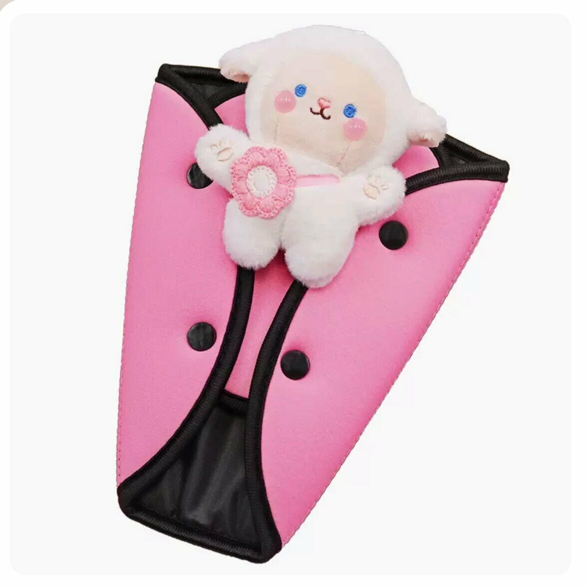 Popular children's car seat belt shoulder protector (pink lamb)