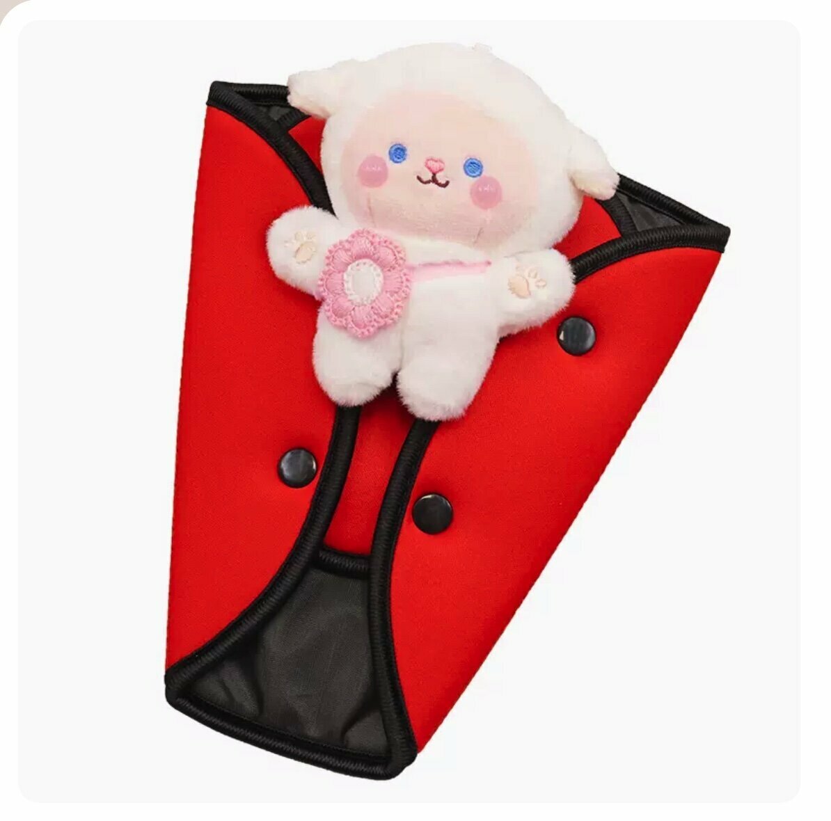 Popular children's car seat belt shoulder protector (red lamb)