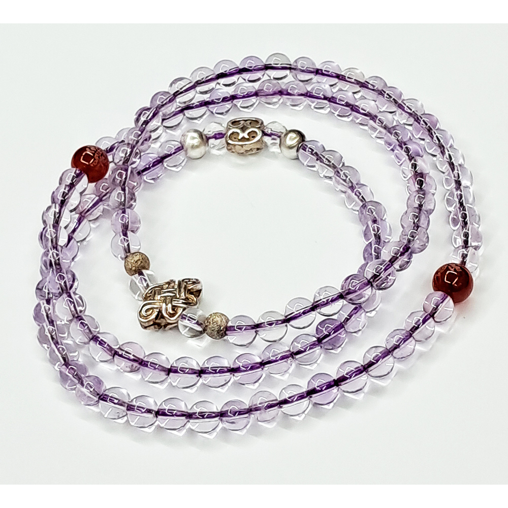 吉祥結925銀+馬達加斯加紫晶108念珠5mm【十方】142890