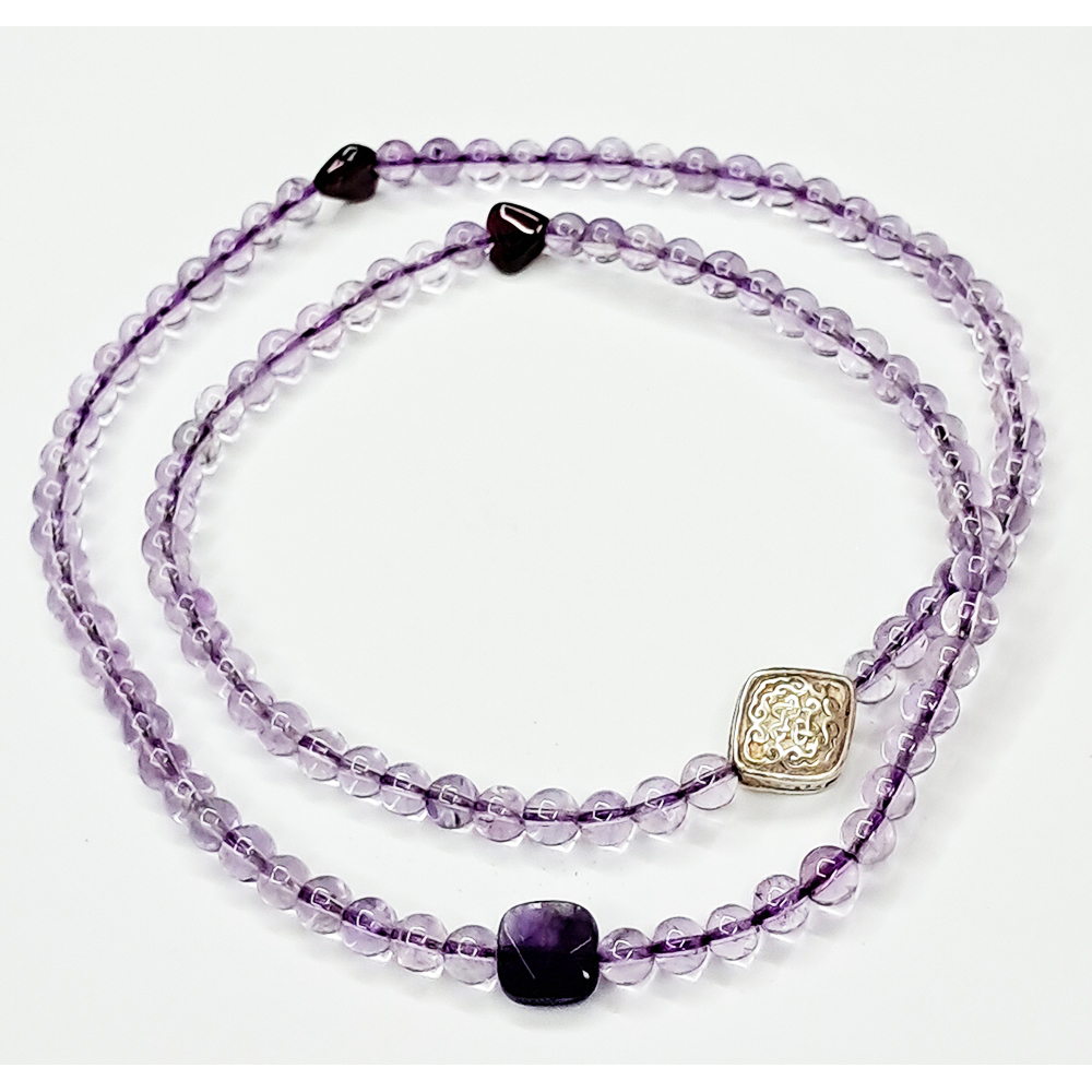 吉祥結925純銀 +薰衣草紫晶108念珠5mm【十方】122781