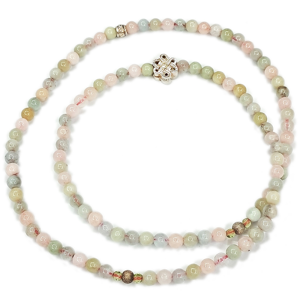 吉祥結925純銀+ 摩根石108念珠5mm【十方】142116