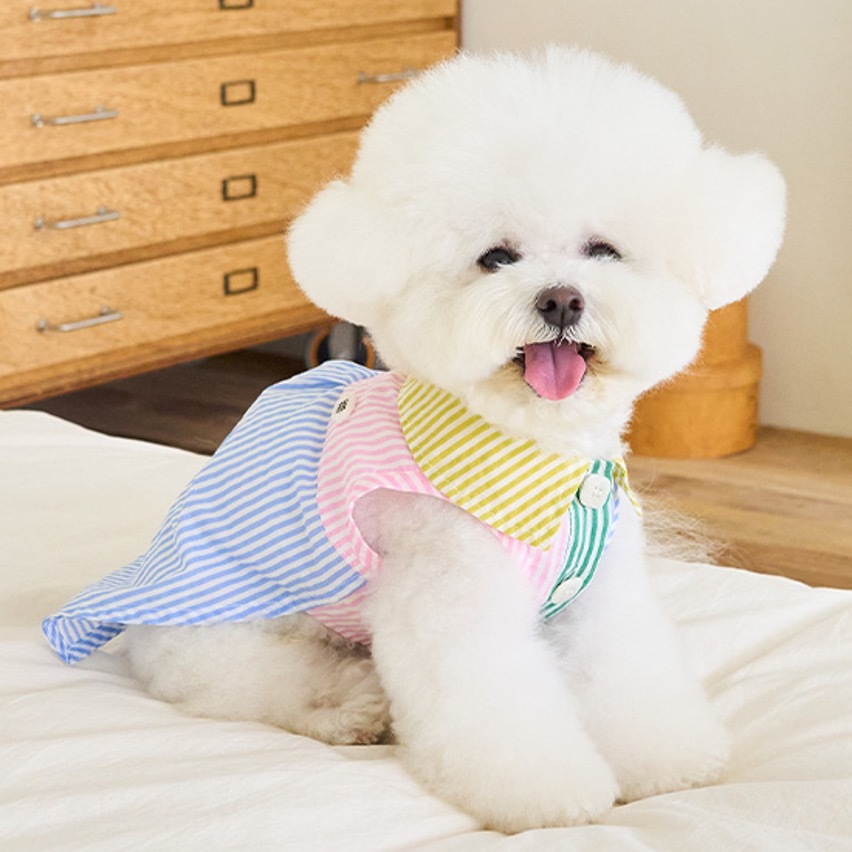 Noutti 彩色條紋拼接無袖襯衫