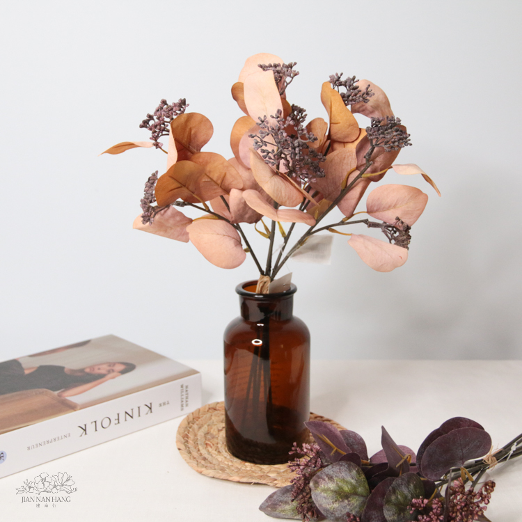 人造葉 手綁尤加利束 帶果實