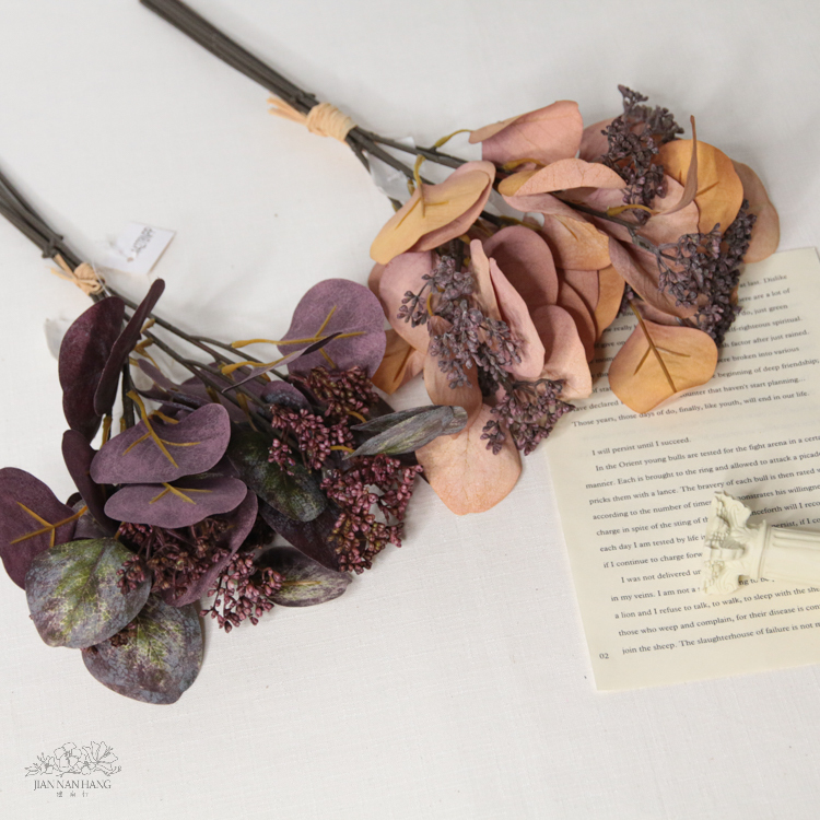 人造葉 手綁尤加利束 帶果實