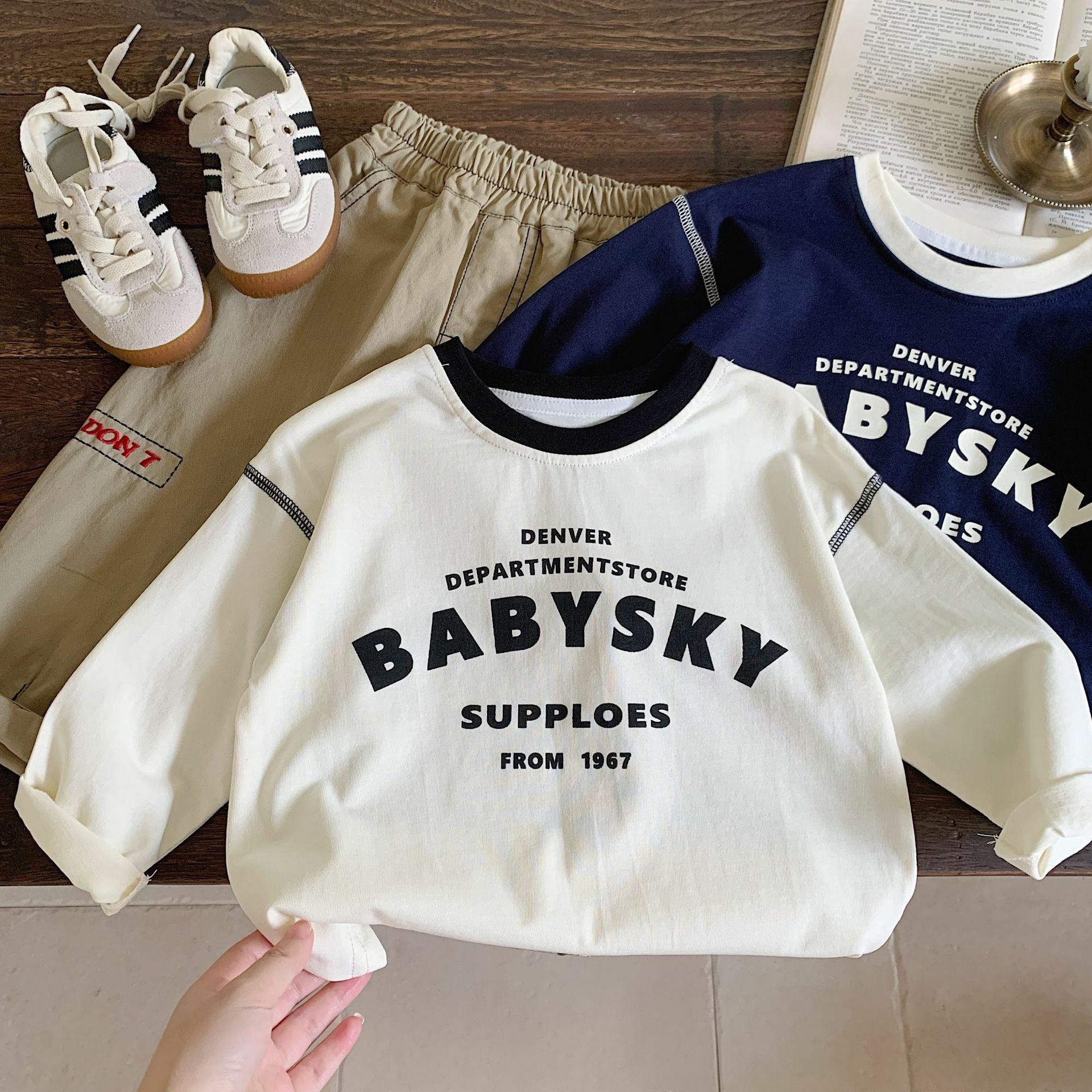 BABYSKY字母長袖上衣