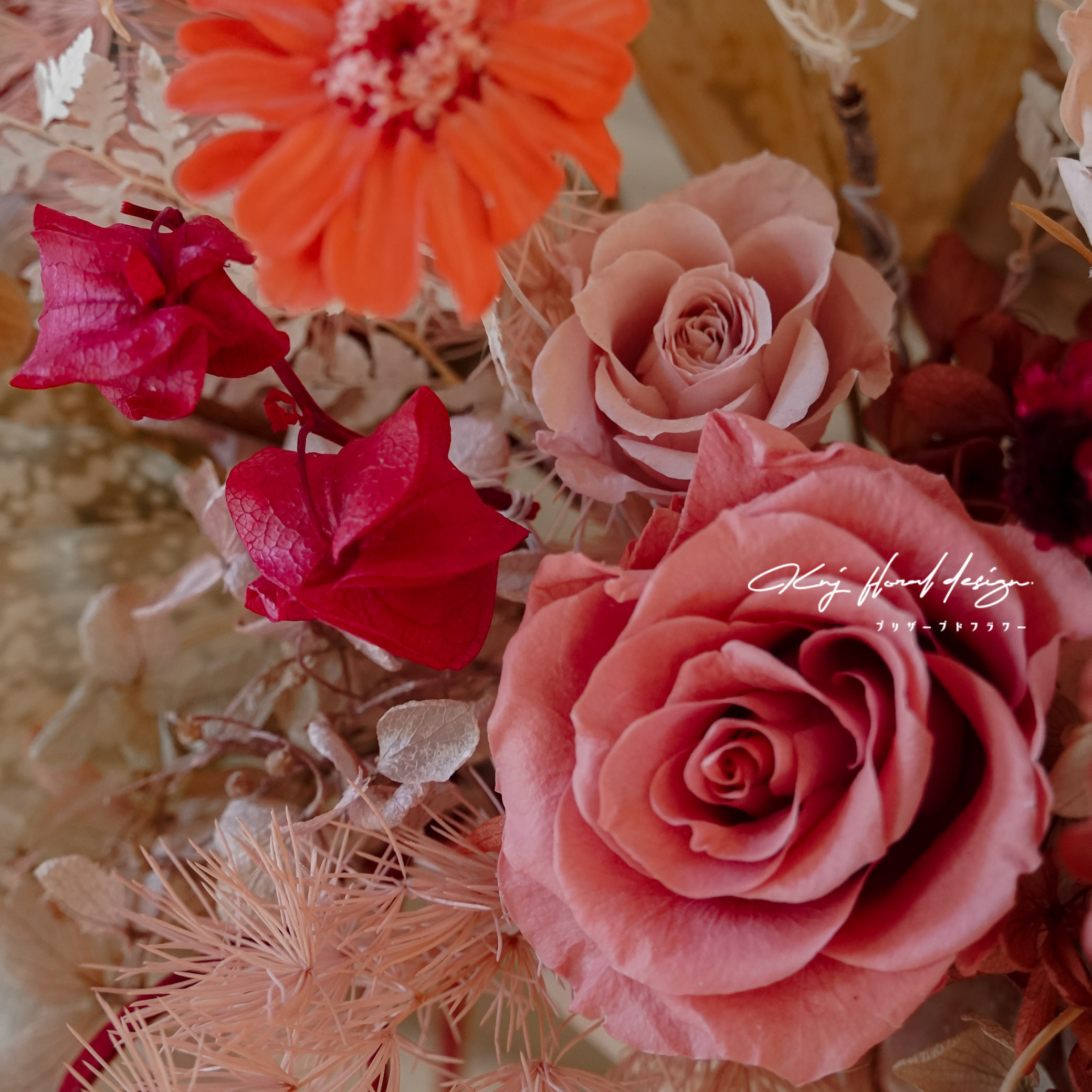 開幕冠軍永生桌花・復古粉