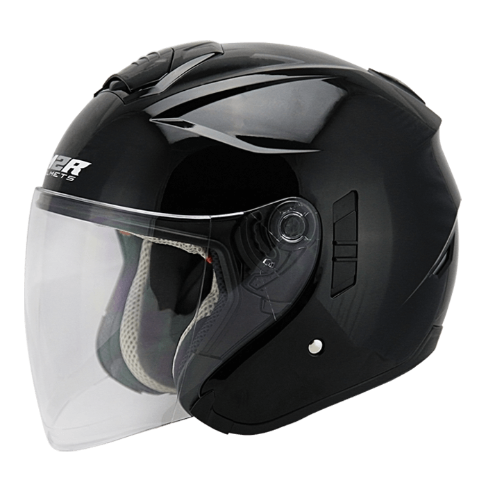 M2R FR-1 亮光黑 素色 3/4罩 內墨片款式