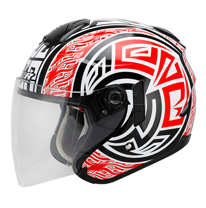 M2R FR-1 #1 阿茲特克 黑紅 彩繪 3/4罩 內墨片款式