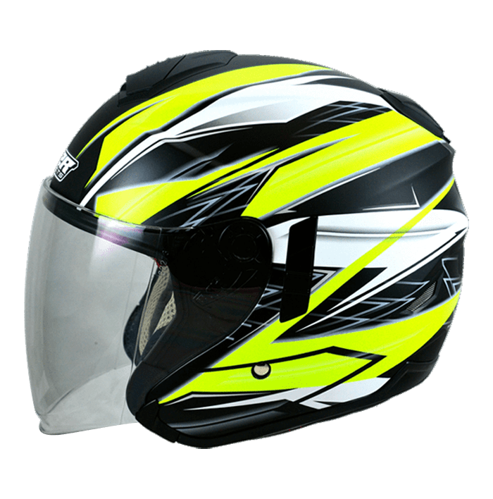 M2R FR-1 #9 雷霆 消光黃黑螢光黃 彩繪 3/4罩 內墨片款式