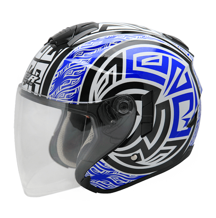 M2R FR-1 #1 阿茲特克 黑藍 彩繪 3/4罩 內墨片款式