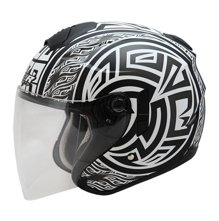 M2R FR-1 #1 阿茲特克 消光黑銀 彩繪 3/4罩 內墨片款式