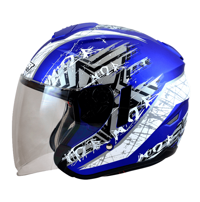 M2R FR-1 #10 星塵 消光藍銀 彩繪 3/4罩 內墨片款式