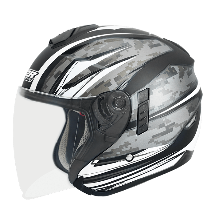 M2R FR-1 #11 迷彩 消光黑銀 彩繪 3/4罩 內墨片款式