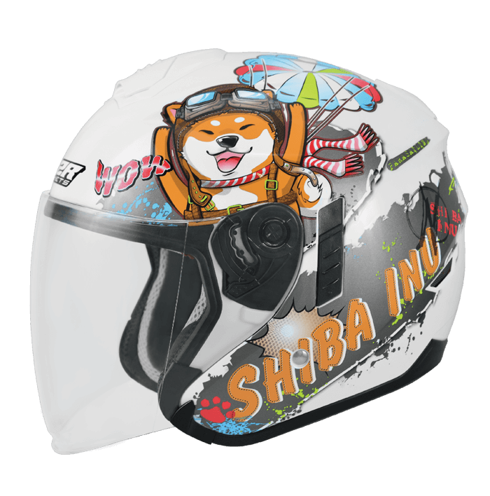 M2R FR-1 #12 柴犬 白 彩繪 3/4罩 內墨片款式