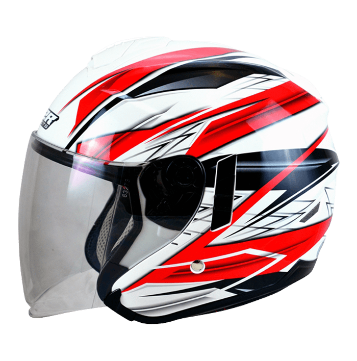 M2R FR-1 #9 雷霆 白紅 彩繪 3/4罩 內墨片款式