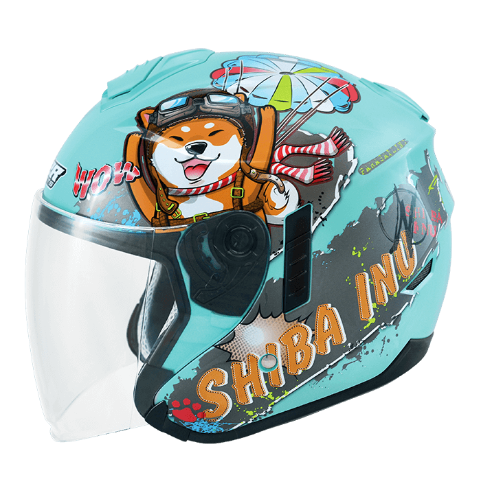 M2R FR-1 #12 柴犬 土耳其藍 彩繪 3/4罩 內墨片款式