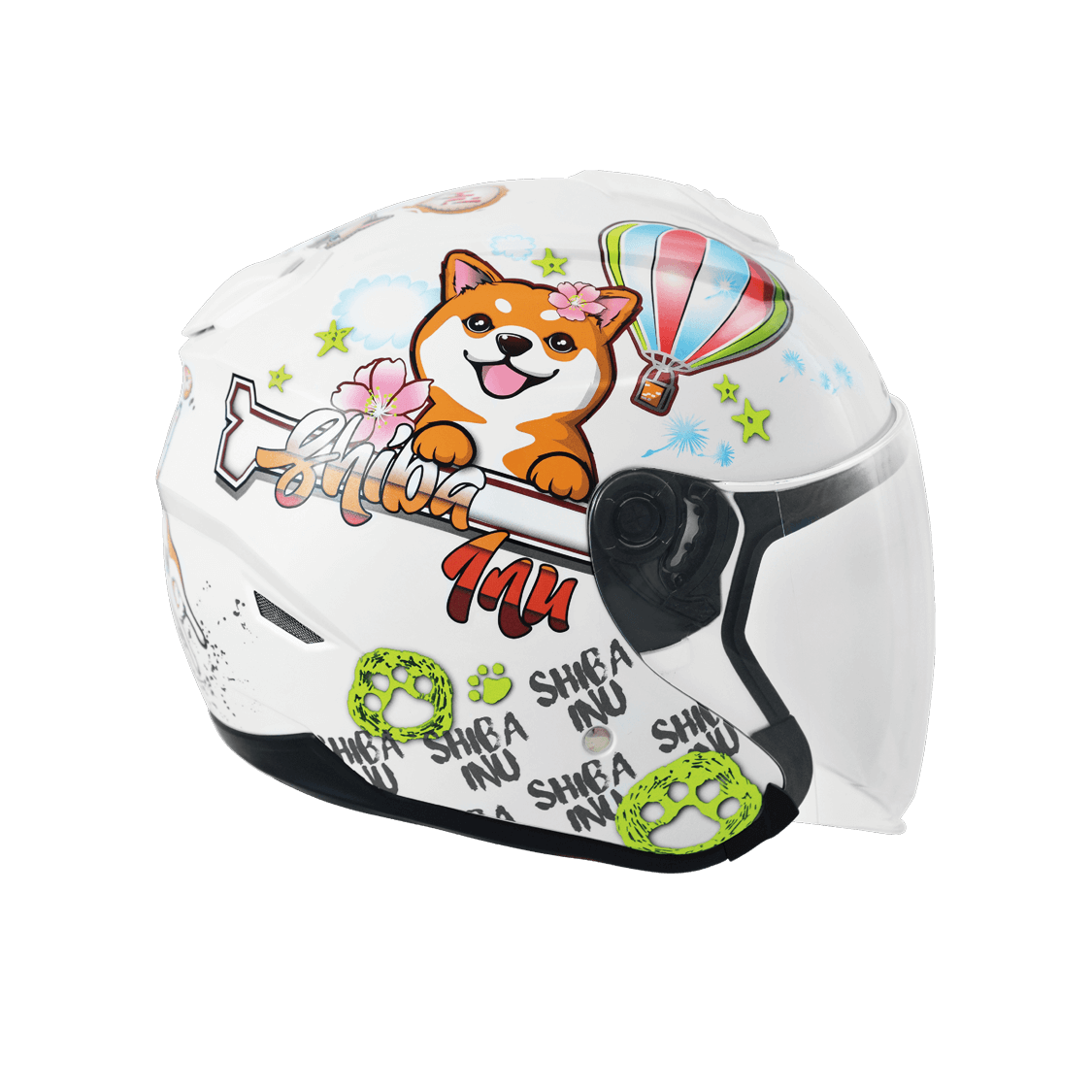 M2R FR-1 #12 柴犬 白 彩繪 3/4罩 內墨片款式