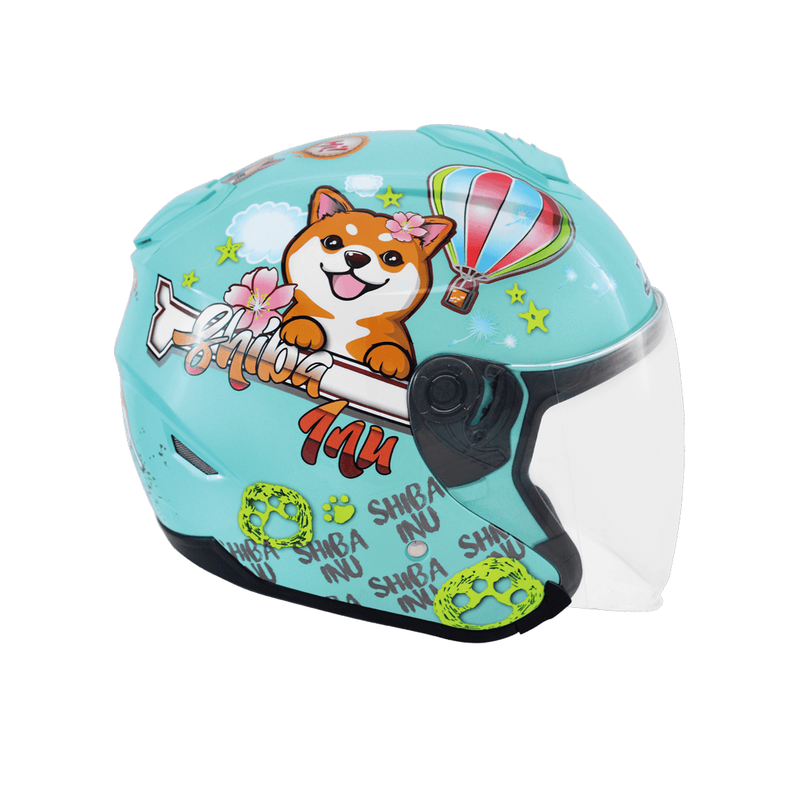 M2R FR-1 #12 柴犬 土耳其藍 彩繪 3/4罩 內墨片款式