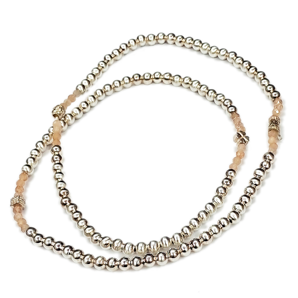 太陽石+圓珠925銀108念珠4mm【十方】146757