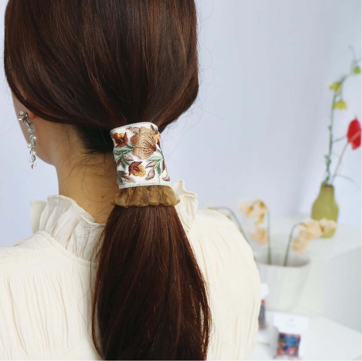 刺繡髮圈插