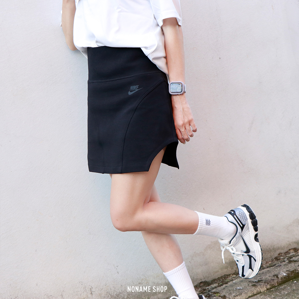 NIKE SPORTSWEAR TECH FLEECE MINI SKIRT 開衩 高腰 A字裙 拉鍊 短裙 (女款)