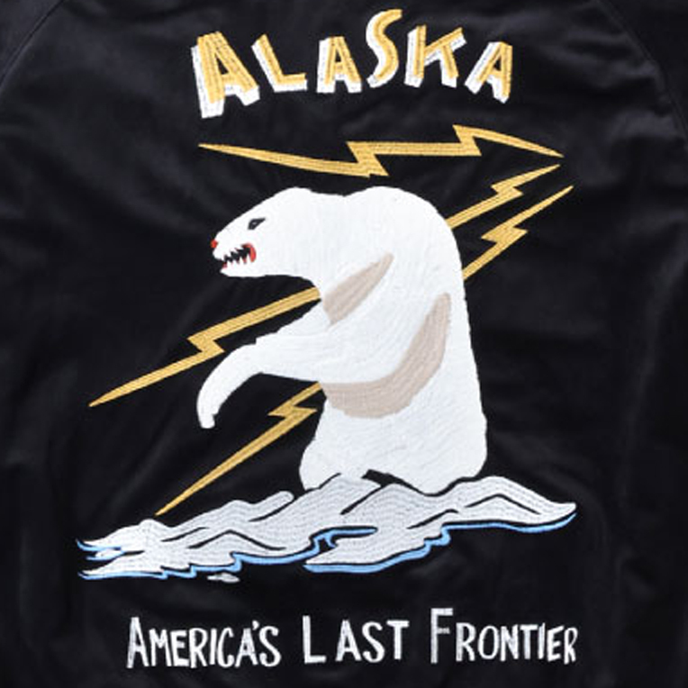 HOUSTON/休士頓51386 VELVETEEN SOUVENIR JACKET (ALASKA) #51