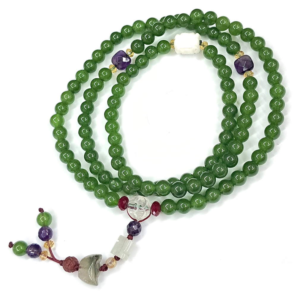 紫晶&台灣玉108念珠6mm【十方】121256