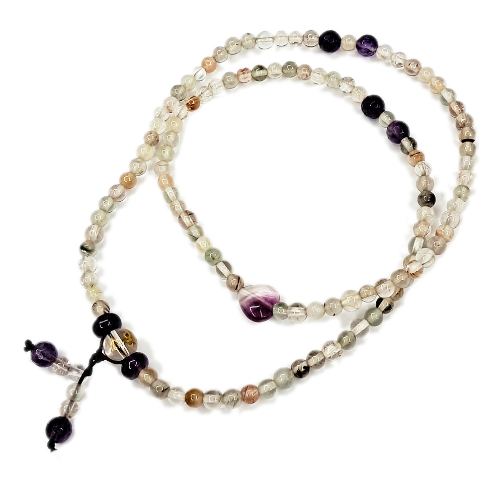 六字真言+綠幽靈水晶108念珠5mm【十方】150392