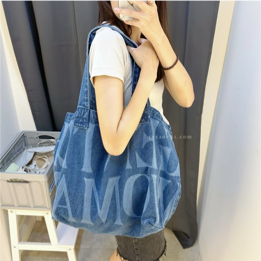 泰國 GENTLE WOMAN 牛仔布 刷舊 帆布 大肩背包 手提包